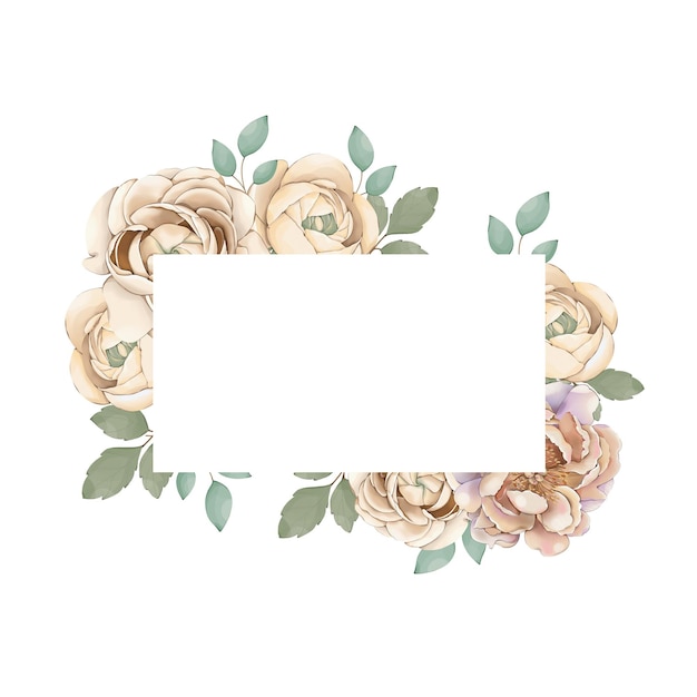 Elegante cornice ad acquerello a rose crema per inviti e biglietti di auguri