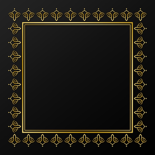 Elegante cornice quadrata dorata con bordi decorativi