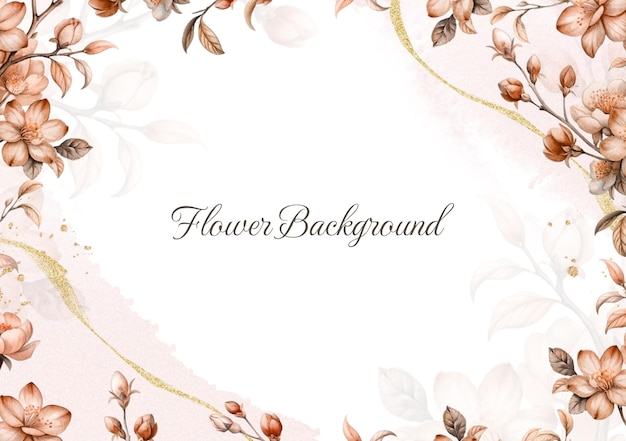 Elegante desenho de fundo de flor em aquarela