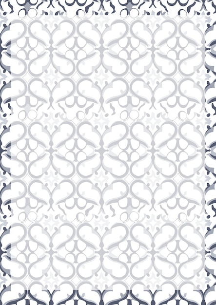Elegante disegno di damasco grigio e bianco