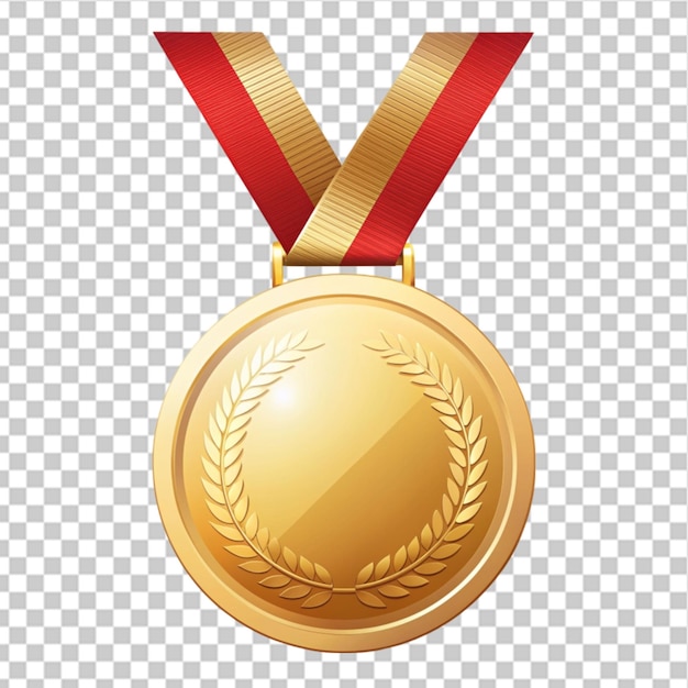 elegante disegno di medaglia d'oro a gradiente su sfondo trasparente
