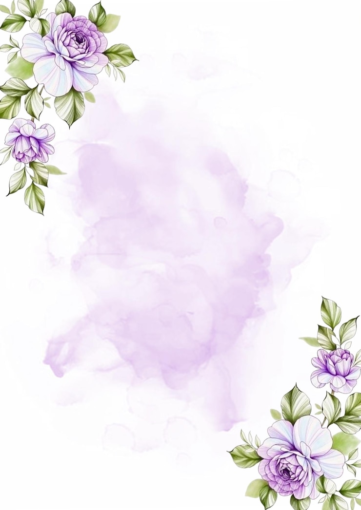 PSD elegante disegno floreale ad acquerello con rose viola