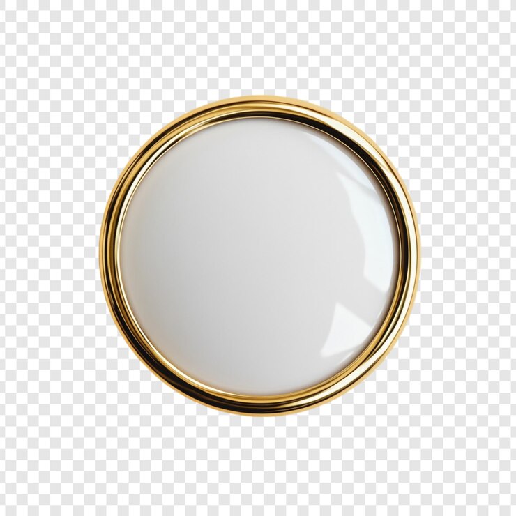 PSD elegante diseño de insignia circular dorada y blanca