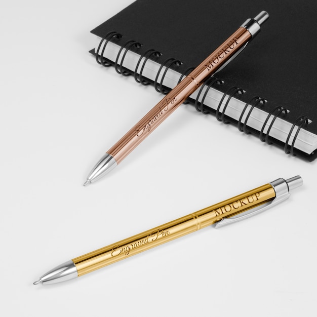 PSD elegante diseño de maqueta de bolígrafo