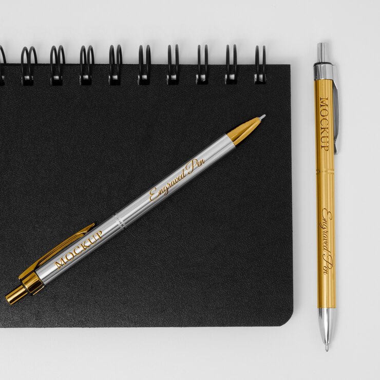 PSD elegante diseño de maqueta de bolígrafo