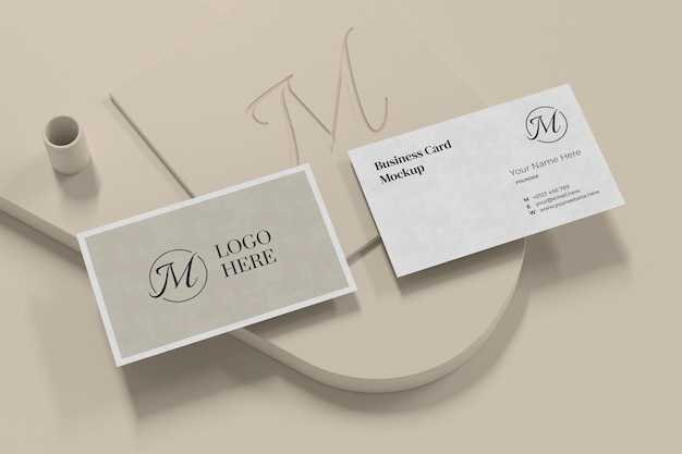 Elegante diseño de maqueta de tarjeta de visita en renderizado 3d