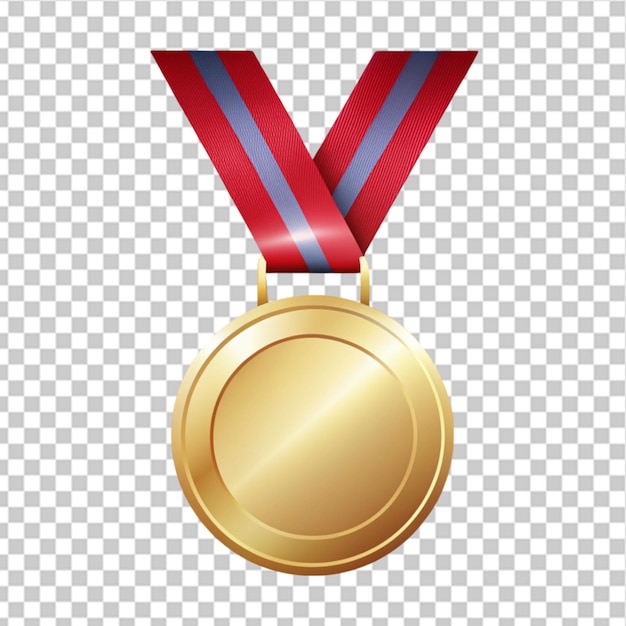 elegante diseño de medalla de oro con gradiente en un fondo transparente