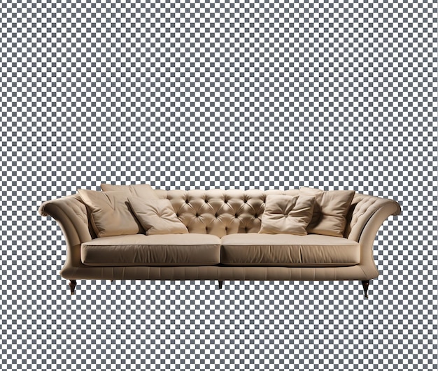 Elegante divano beige di lusso isolato su uno sfondo trasparente