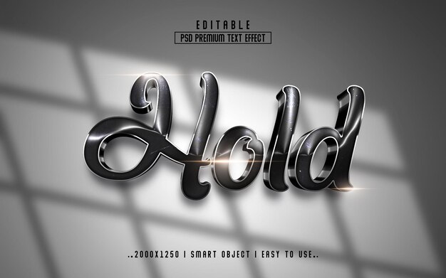Elegante efecto de texto 3D brillante de primera calidad