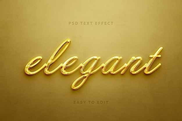Elegante efecto de texto dorado