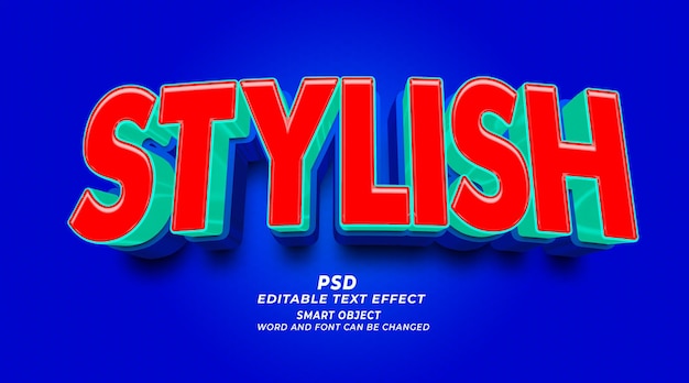 Elegante effetto di testo modificabile 3d Photoshop Template PSD Style
