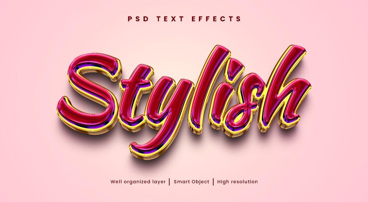 Elegante effetto testo modificabile 3D Style