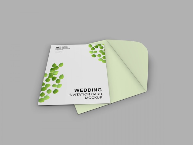 Elegante einfache und saubere Hochzeitskarte mit Umschlagmodellschablone