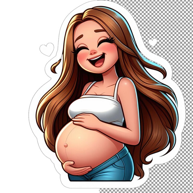 PSD elegante y elegante pegatina de maternidad