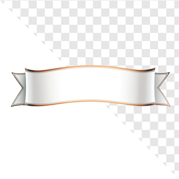 PSD elegante estandarte de cinta blanca con acentos dorados listo para el texto un elemento de diseño perfecto para anuncios o promociones elegantes