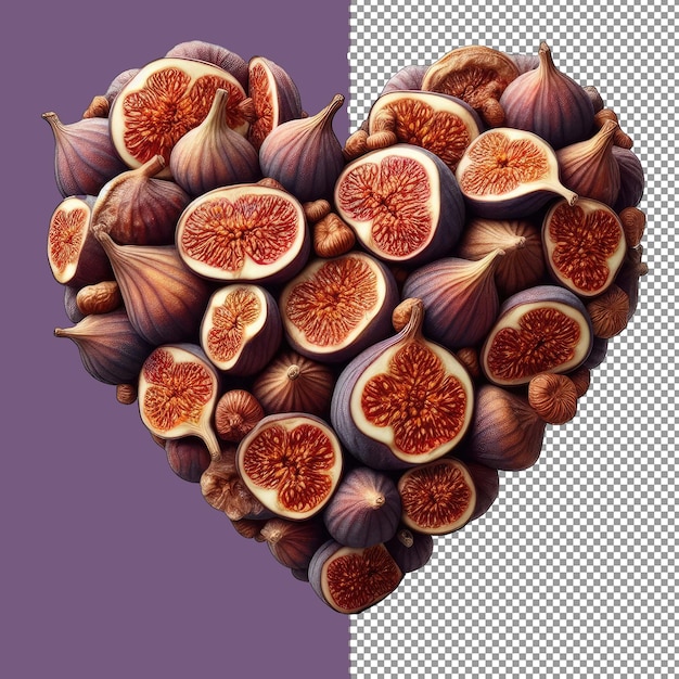 PSD elegante exibição de coração de figos secos ideal para arte culinária png