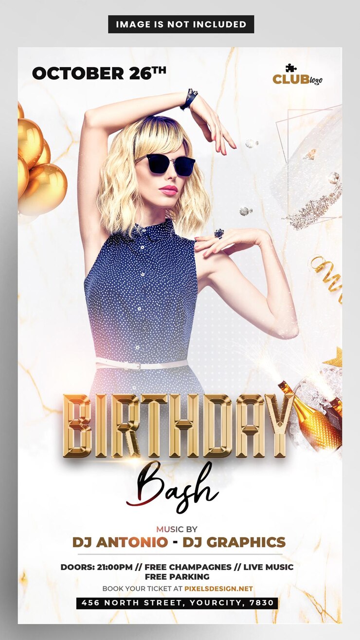PSD elegante fiesta de cumpleaños en instagram