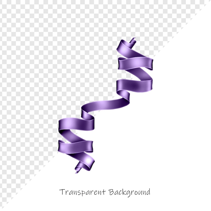 PSD elegante fita de cetim roxo em fundo transparente