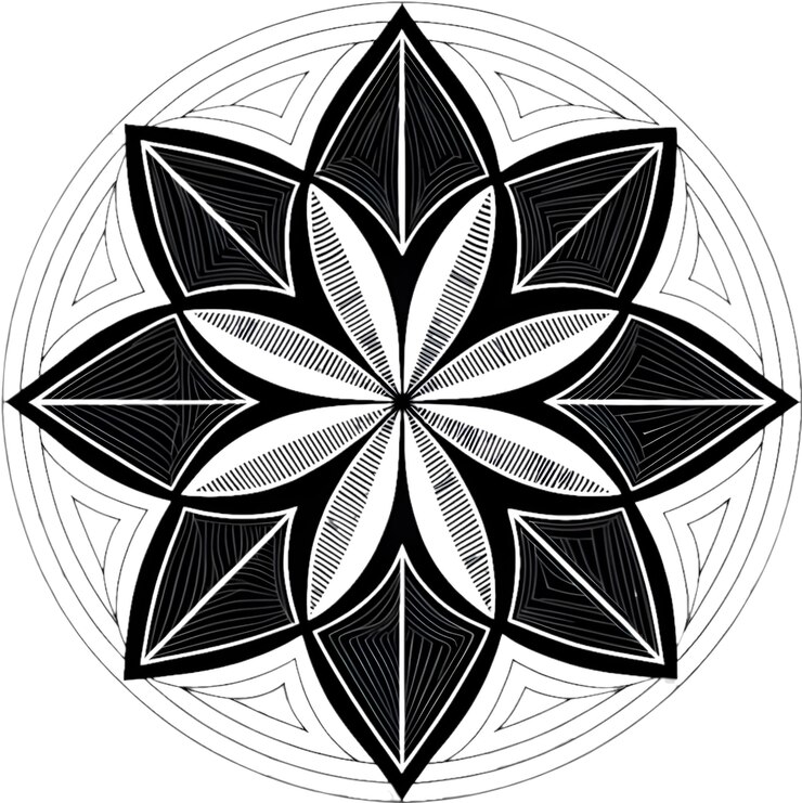 PSD elegante forma geométrica simétrica abstracta con una precisión perfectamente equilibrada