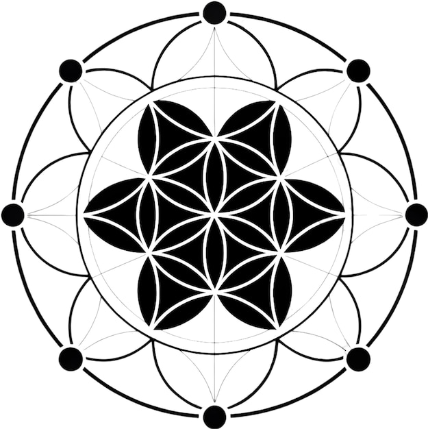 Elegante forma geometrica simmetrica astratta con perfetta precisione equilibrata