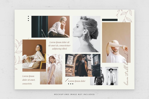 Elegante Fotocollage-Kartenvorlage in PSD