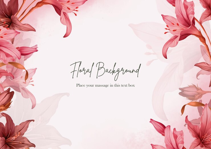 PSD elegante fundo floral de lírio rosa