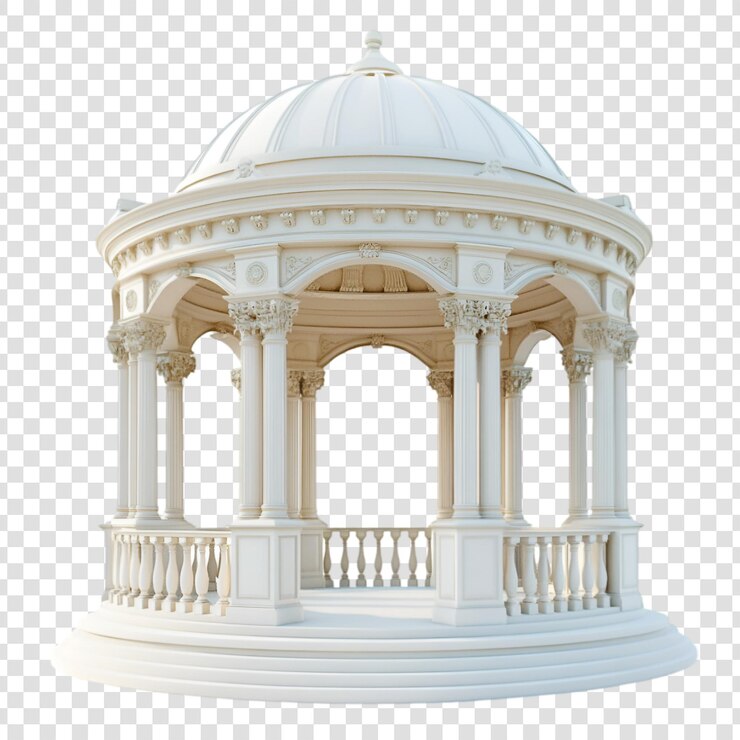 PSD elegante gazebo blanco diseño de arquitectura clásica