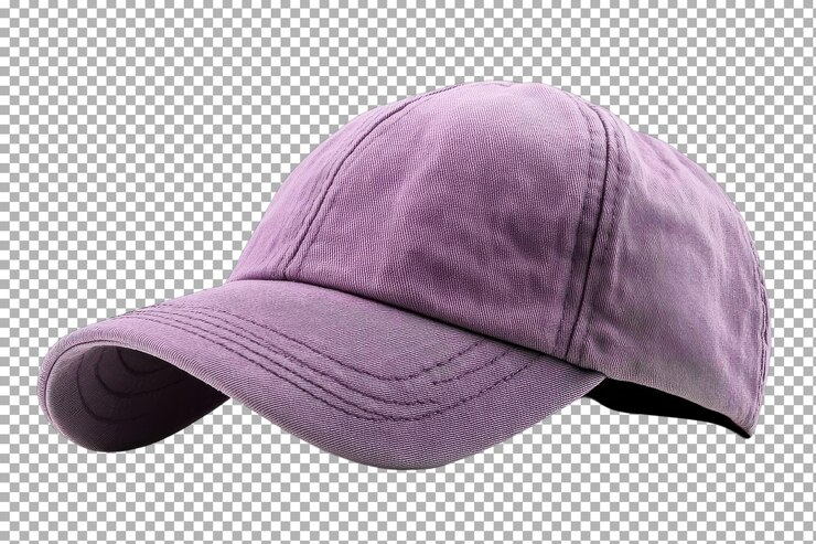 PSD elegante gorra de béisbol púrpura diseñada para uso casual y actividades al aire libre
