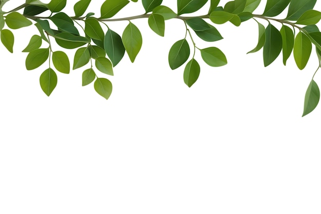 Elegante grüne Blattzweige auf durchsichtigem Hintergrund für von der Natur inspirierte Entwürfe