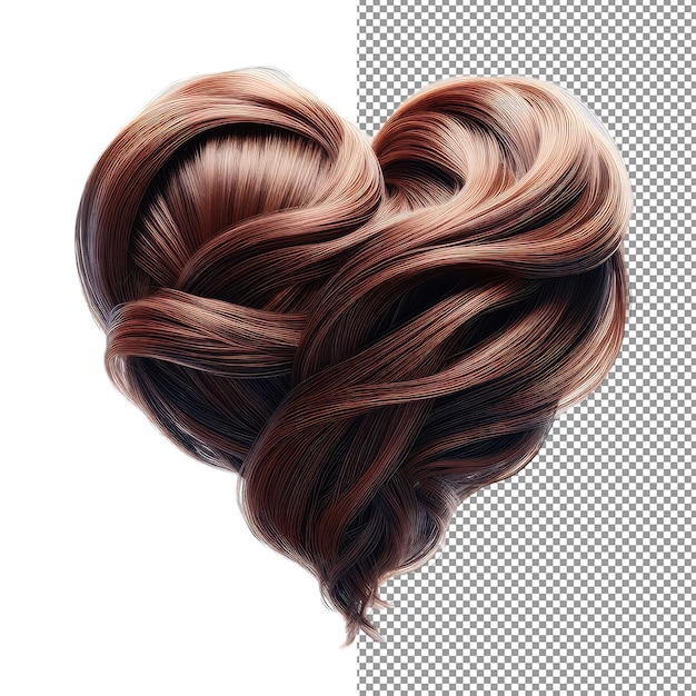 PSD elegante haare in der form eines herzens png