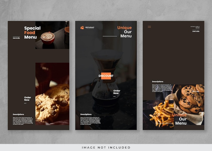 PSD elegante historia de instagram de restaurante