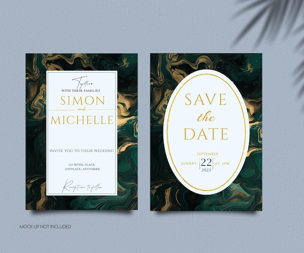Elegante Hochzeitseinladungen mit Blumenmuster