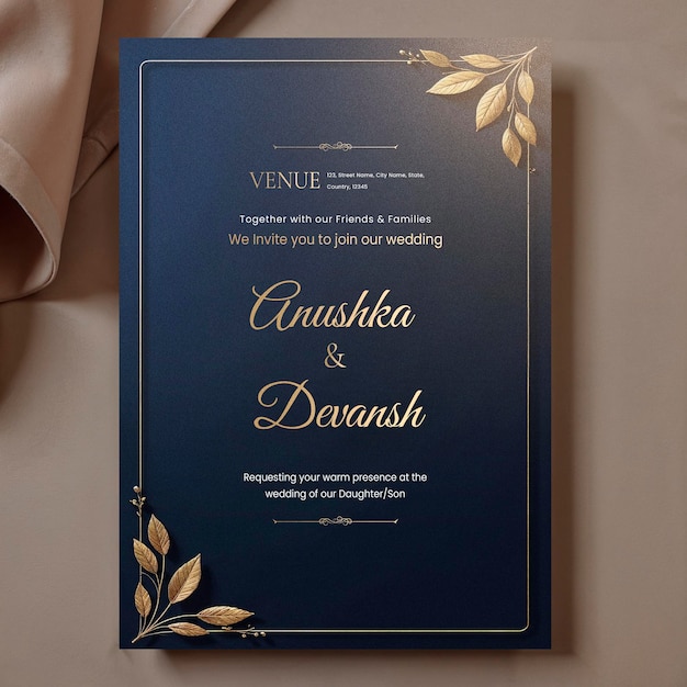 Elegante Hochzeitseinladungskarte