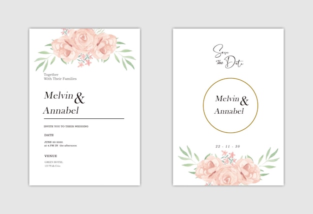 Elegante Hochzeitseinladungsvorlage Premium Psd