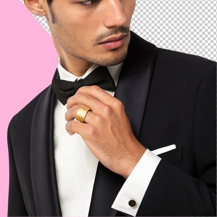 PSD elegante hombre de negocios vestido como modelo