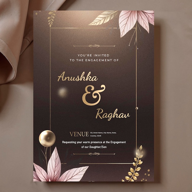 Una elegante invitación de compromiso