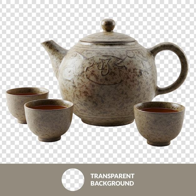 Elegante keramische Teekannen und Becher für die Teezeremonie