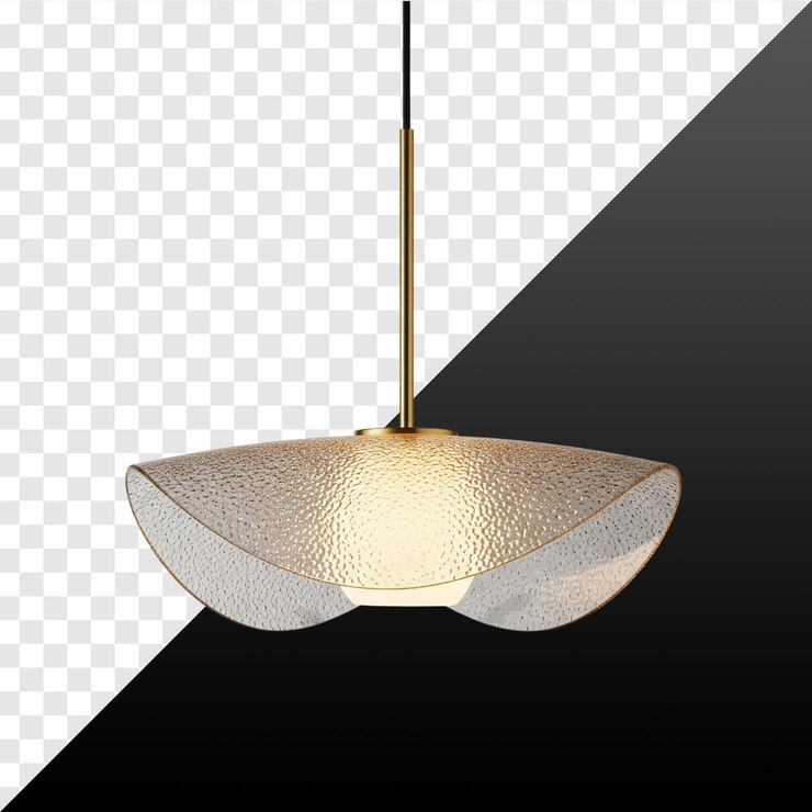 PSD elegante lámpara colgante de oro con sombra de vidrio esmaltado