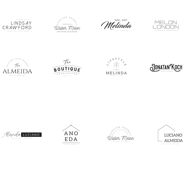 Elegante logotipo pré-fabricado PSD