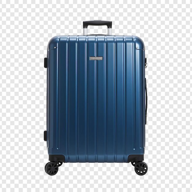 Una elegante maleta azul para viajar