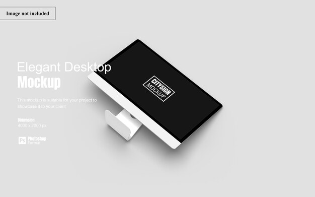 Elegante maqueta de pantalla de escritorio