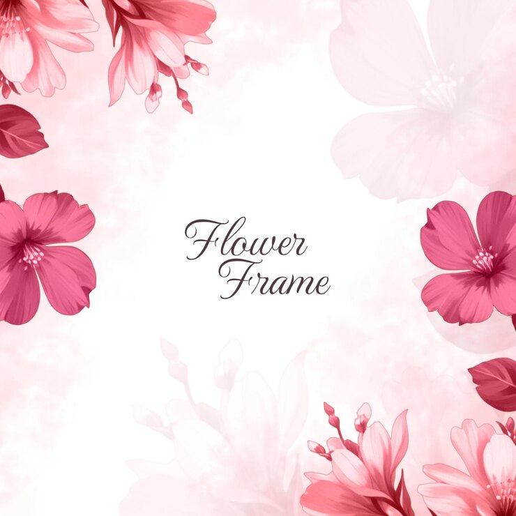 PSD elegante marco floral rosa para invitaciones y saludos
