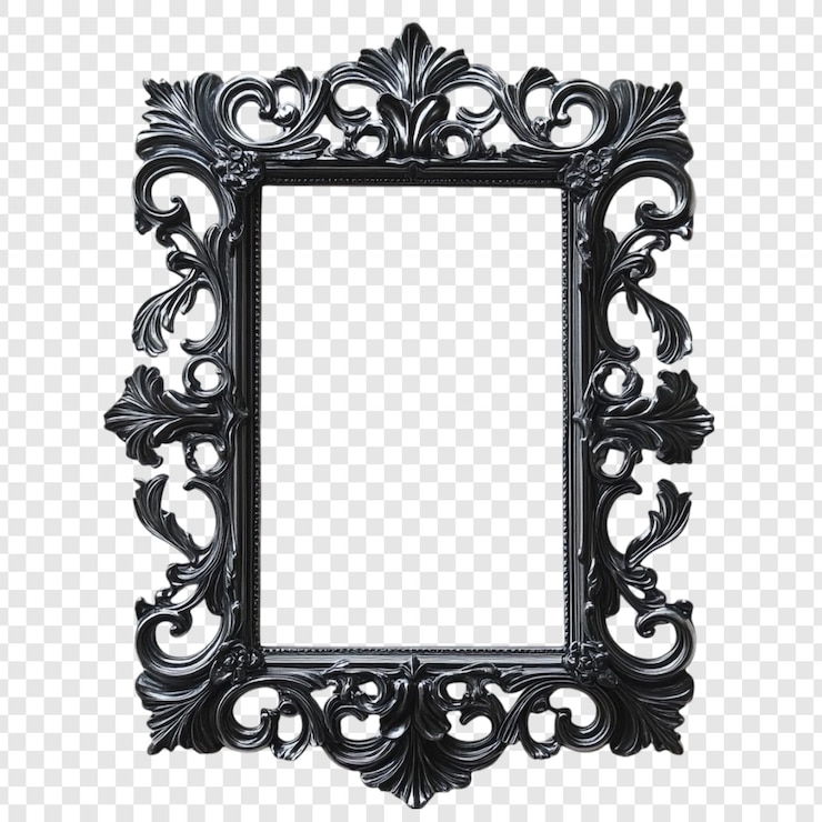 PSD elegante marco ornamentado negro un diseño clásico
