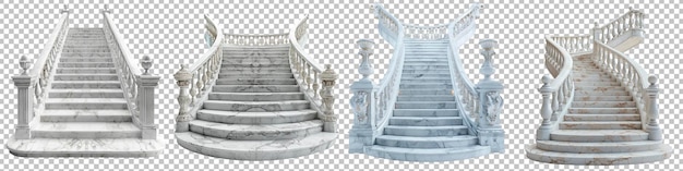 Elegante marmortreppe auf durchsichtigem hintergrund