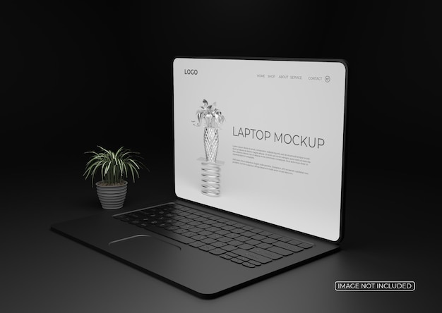 Elegante mockup dello schermo del computer portatile isolato