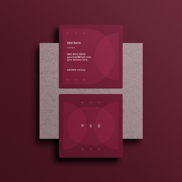 Elegante mockup di biglietto da visita quadrato