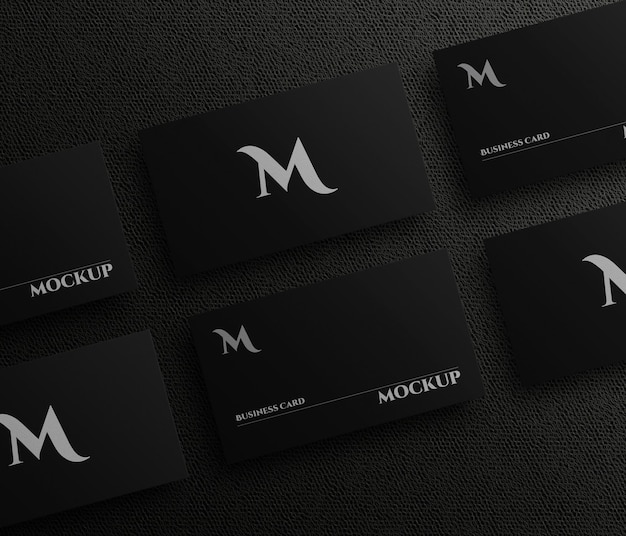 Elegante mockup su biglietto da visita scuro
