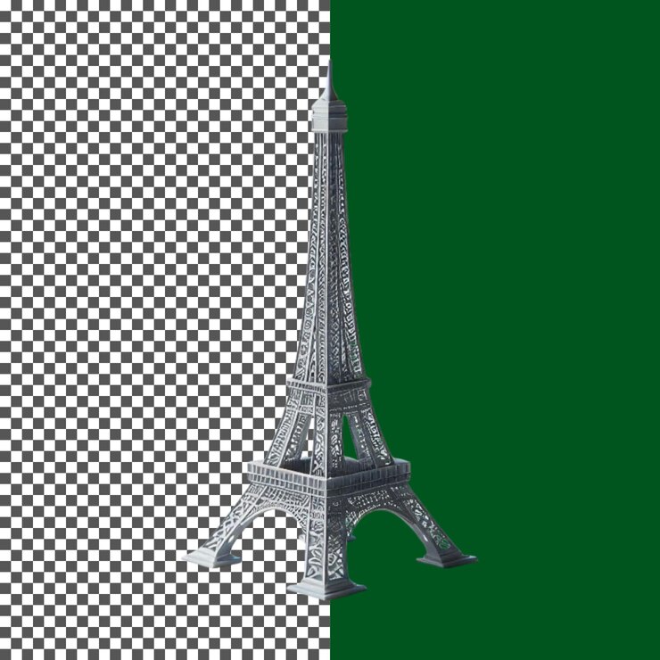 PSD elegante modelo 3d de la torre eiffel para parís diseños temáticos en fondo transparente png psd