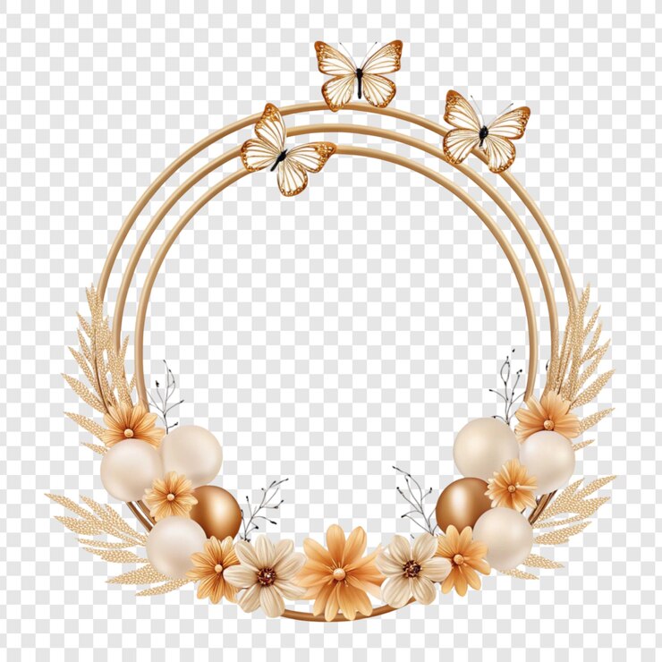 PSD elegante moldura floral de ouro