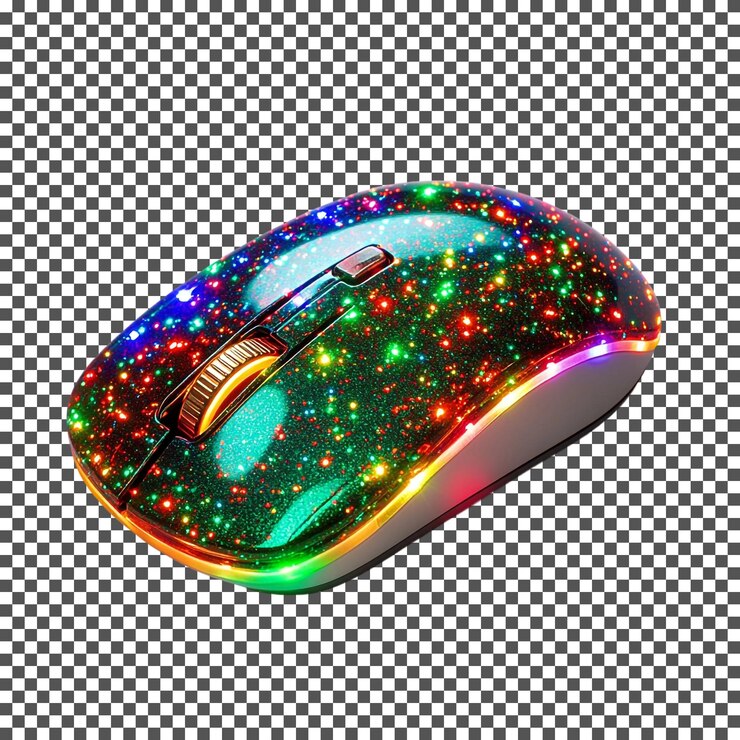 PSD elegante mouse wireless festivo isolato su uno sfondo trasparente